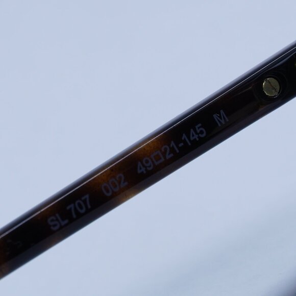 Saint Laurent SL707 002 Sunglasses Gold/Havana Round Frame, Green Lenses - Picture 6 of 12